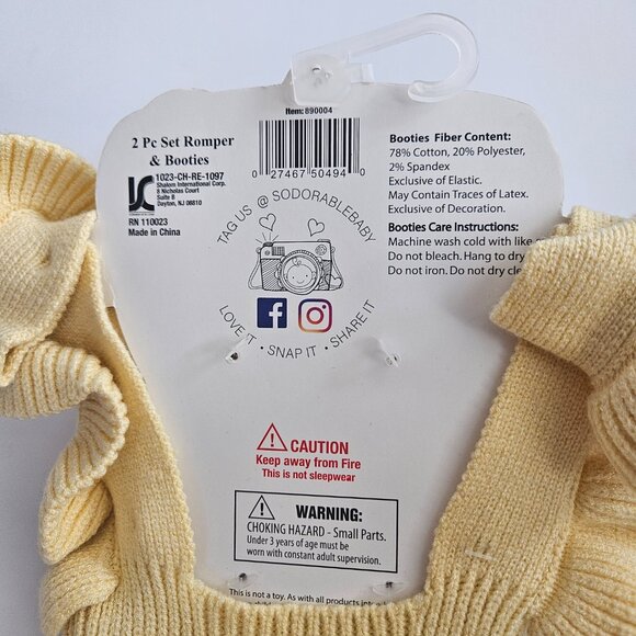 NWT I am always So'Dorable Yellow Ruffle 2 Piece Photo-Op Set Size Up to 12M - Picture 7 of 7